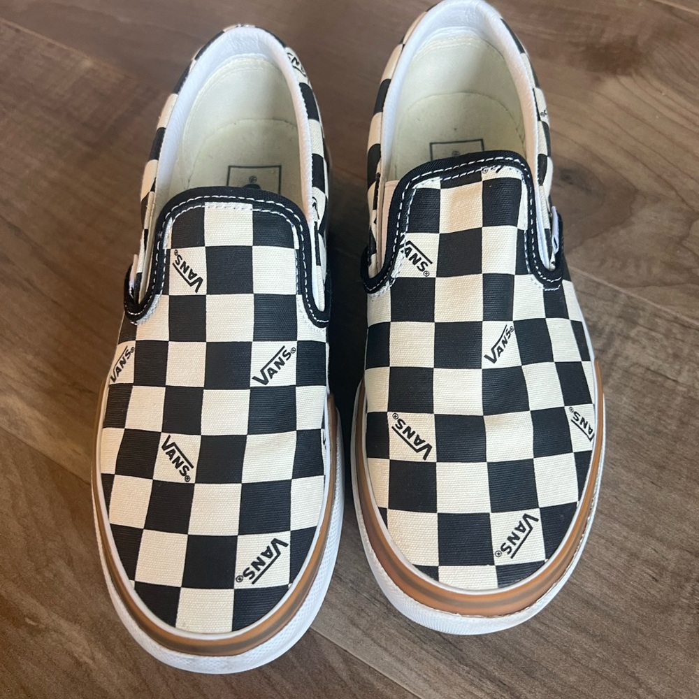 Vans Black and White Checkerboard Slip-On Sneakers MUST GO